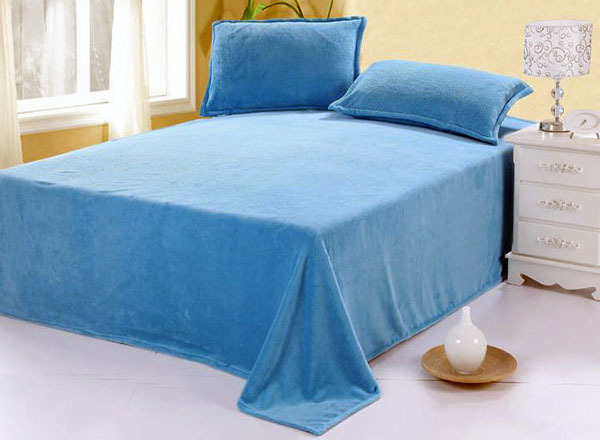 The color of bed sheets should be blue  color